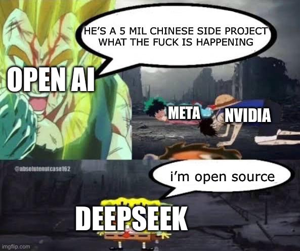 Video: Open AI vs Deepseek Meme - When AI giants clash in this epic meme! Open AI goes Super Saiyan while Deepseek claims open source glory. A legendary showdown meme that's a true viral gem!